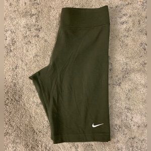 Olive green Nike biker shorts
